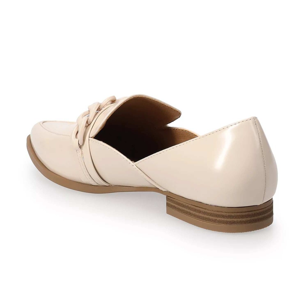 LC Lauren Conrad Womens Chain Link DEMII Loafers Bone Pointed Toe 10 - Picture 4 of 4